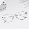 Meredith58 Pure Titanium Eyeglass Frame - Extra Large Oval Ragdoll Cat Style