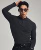 ASTROVE Cable Knit Henley Neck Muscle Fit T-Shirt Charcoal