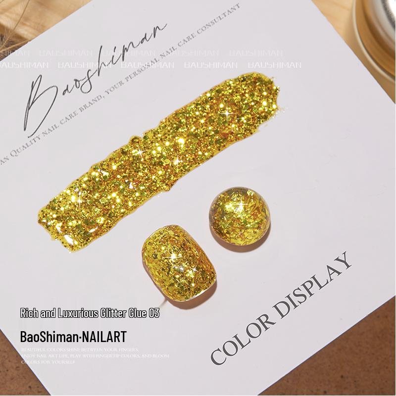 Rich Noble Glitter Gel Nail Polish - Old Money Style 2025 Whitening Meilade Blazing Sparkle Radiant Nail Art