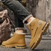 Winter Men High-top Boots Fashionable Leather Casual Boots Thickened Plush Warm Cotton Shoes Outdoor Non Slip Snow Boots for Men