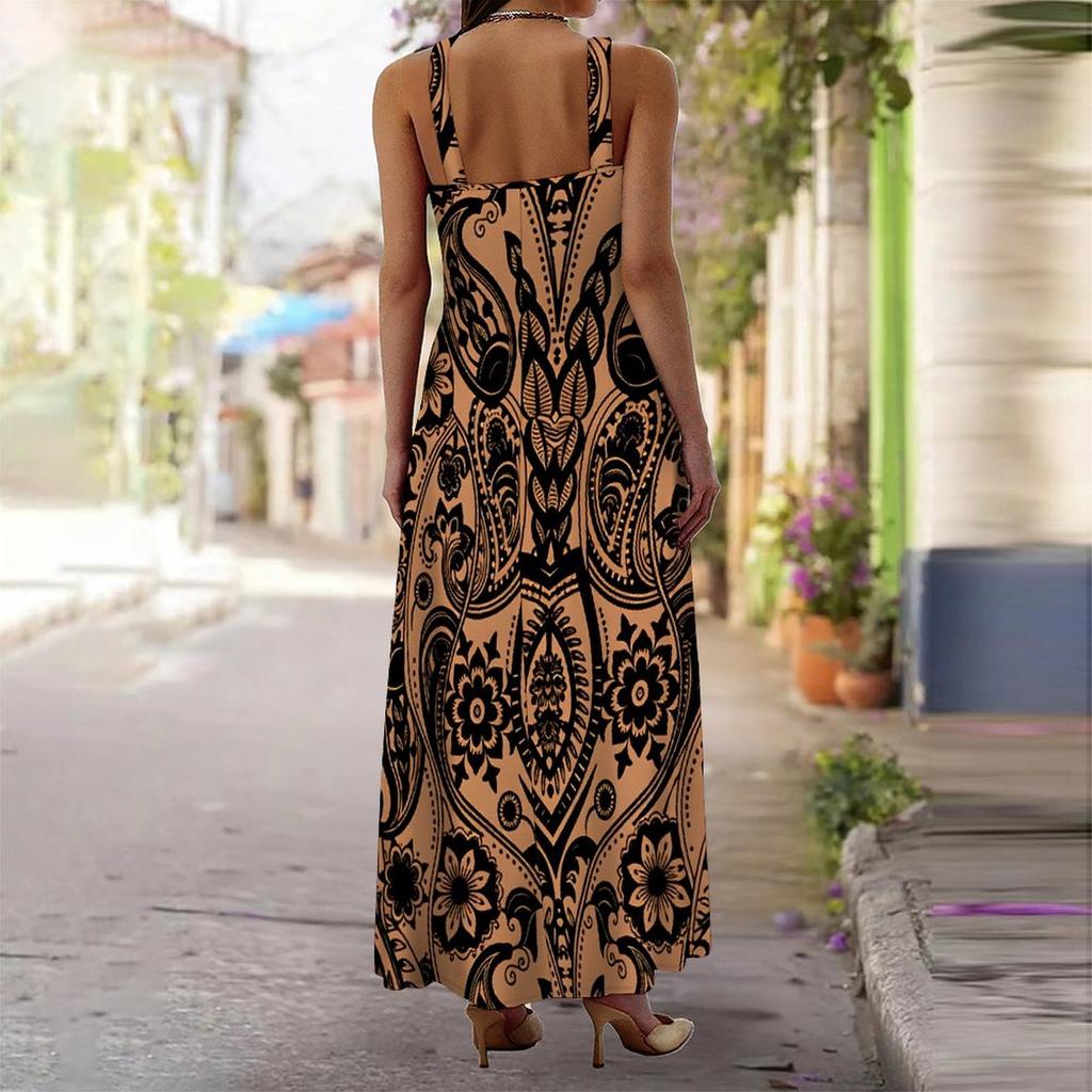 Women's Slip Dress Maxi Long Dress Retro Paisley Print Dress Spring & Summer Leisure Vacation