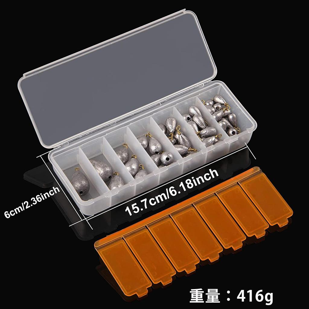Fishing Weights and Sinkers 54 7 for and Other Fishing Applications Set, Weights, Sizes, 3.5g-28g, Sea, River, Boat,