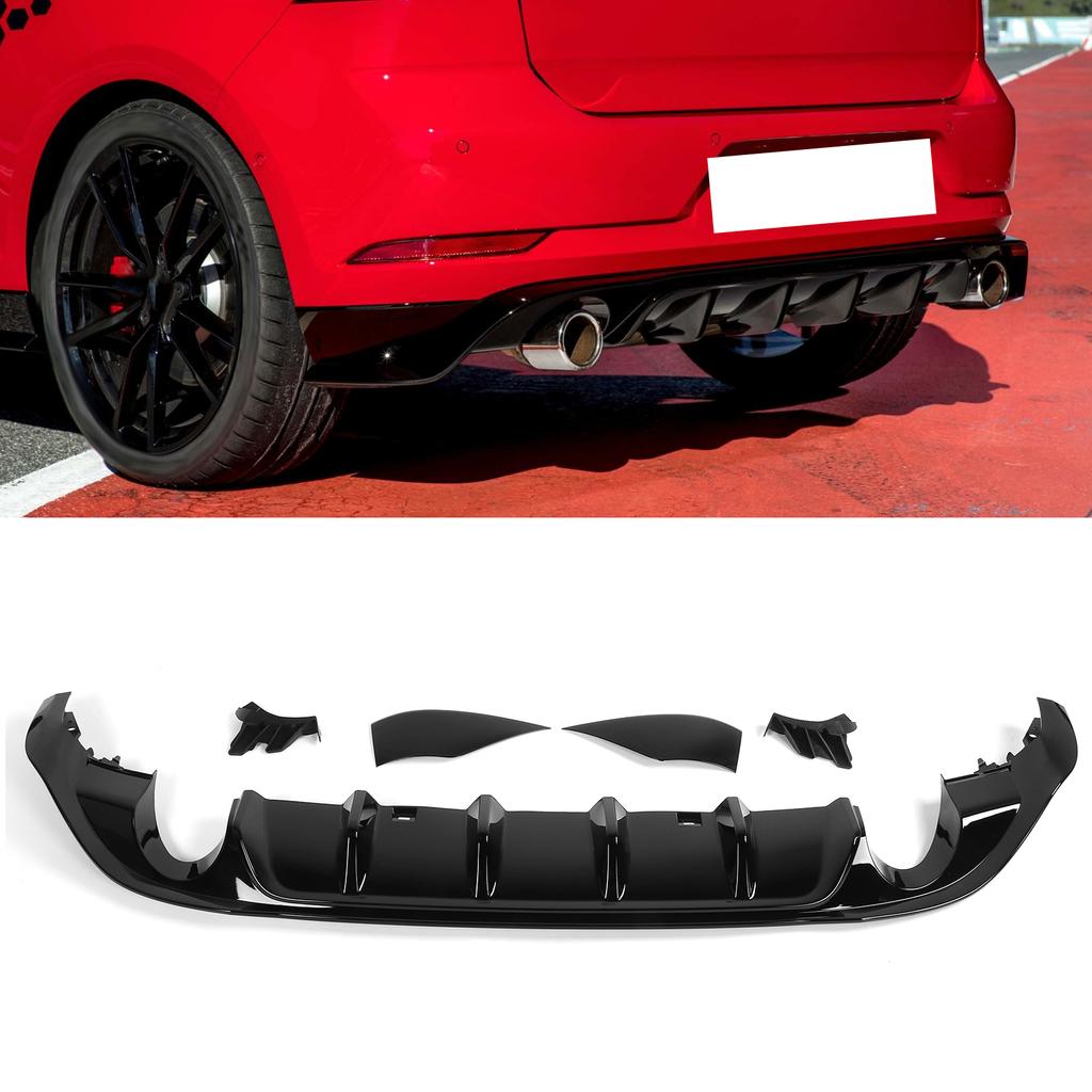 Gloss Black for TCR Rear Bumper Diffuser Valance Kits Fit for MK7.5 Facelift 20172020