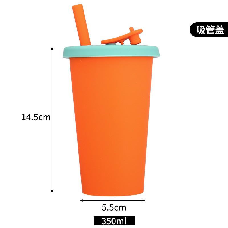 Platinum Silicone Straw Cup Ins Style Portable Durable High Temp Resistant Kids Water Bottle