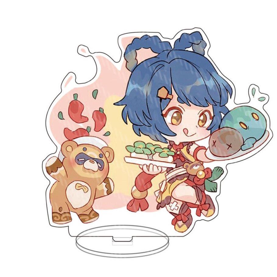 Genshin Impact Barbatos Keqing Barbara Hutao Acrylic Figure Stand Ideal For Decor