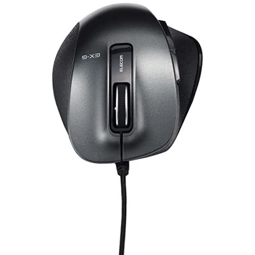 ELECOM USB Mouse Wired M Size 5 Buttons (Equipped with Back and Forward Buttons) BlueLED Grip Gunmetal M-XGM10UBBK/EC