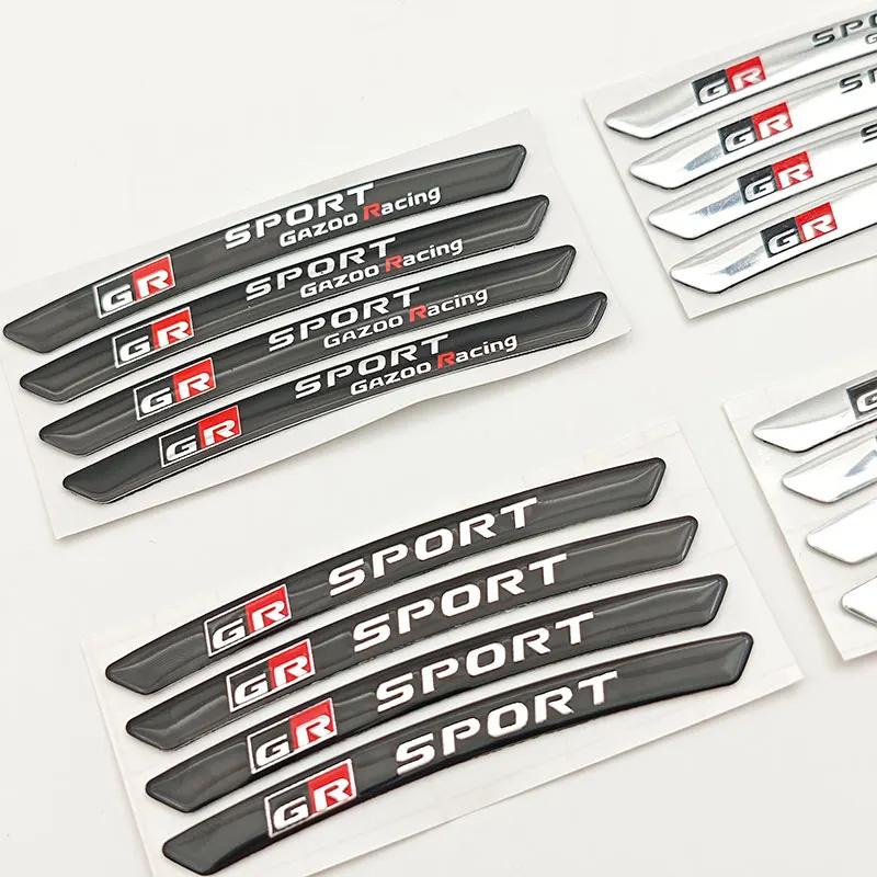 For Toyota 4Pcs Car Styling Aluminum Wheel Rims Racing Stickers Auto Accessories Corolla Avalon Supra Yaris Prado Prius Rav4