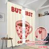 2pcs 2D flat printing Drapes But First Cafecito Hearts Polyester Without Electricity 0 Use for Holiday Family Portraits Party