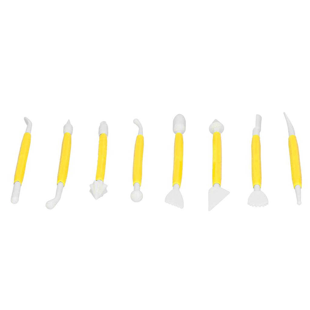 8Pcs DIY Fondant Tool Cake Pastry Carving Cutter Chocolate Decorating Mold Set for BakeryYellow