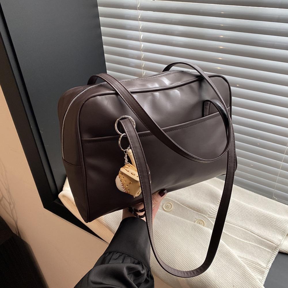 Fashion PU Leather Shoulder Bag Large Capacity with Pendant Crossbody Bags Tote Bag Women