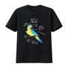 Blue and Gold Macaw Anatomy T shirt for Funny Parrot Lover Cute Pet Bird Mom Dad Top vintage Washed Stretched fashion