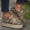 Large size platform casual single shoes women's spring leopard print heightening board shoes casual shoes