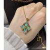 Necklace Light Luxury Craft Four-leaf Clover White Fritillary Agate Women's Pendant