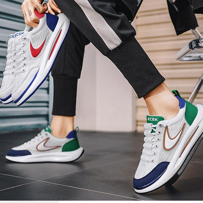 

Мужская повседневная спортивная обувь Сетчатая шнуровка Беговая мужская обувь Модные кроссовки на платформе Толстая подошва нескользящая спортивная обувь