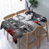 Street Landscape Paris Tower Print Table Cloth Polyester Print Waterproof Oilproof Rectangular Party Table Cover Picnic Mat