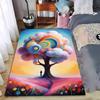 Colorful Abstract Tree of Life Carpet with Vibrant Floral Design Suitable for Use As an Anti-slip for Living Room Bedroom Sofas