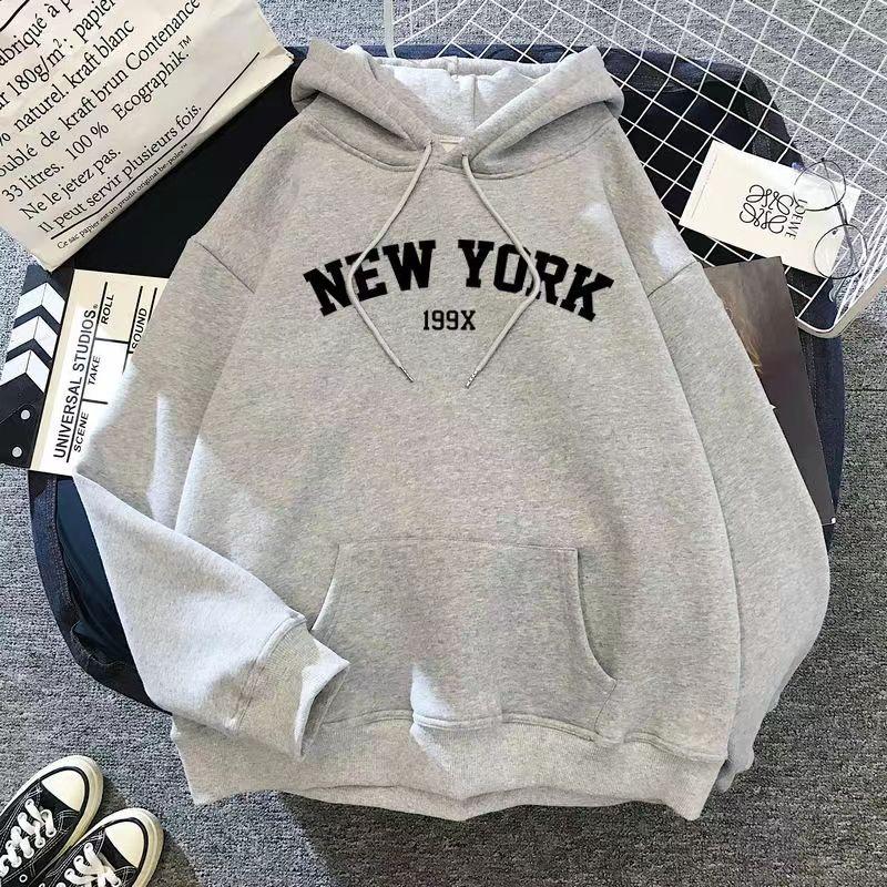 Women Letter Printed Hooded Hoodie Women's Long Sleeve Casual Pullover Couple Hoodie for Autumn