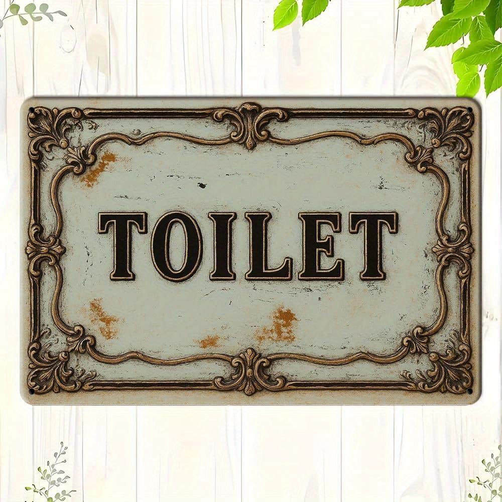 

Винтажная табличка для туалета - 8x12 дюймов Юмористический металлический декор для фермерского дома и мужской пещеры чистый