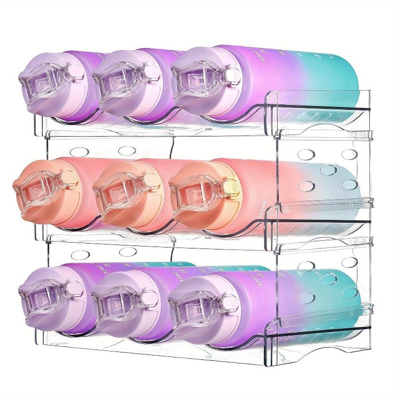 Modular Expandable Cup Storage Rack 2 To 3 Layers Transparent Organizer for Insulated Tumblers Wine Glasses Kitchen Countertop