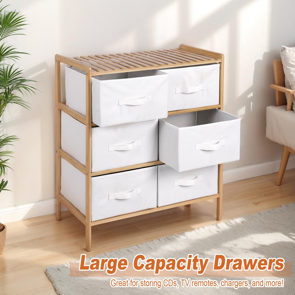 Quilt Storage Shelf Pull Out Clothes Storage Box with 6 Baskets Wooden Shelf Furniture Multifunctional for Living Room Bedroom