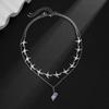 Creative Metal Flying Bird Splicing Choker Necklace for Women Men New Double Layer Stacking Pendant Necklace Jewelry Accessories