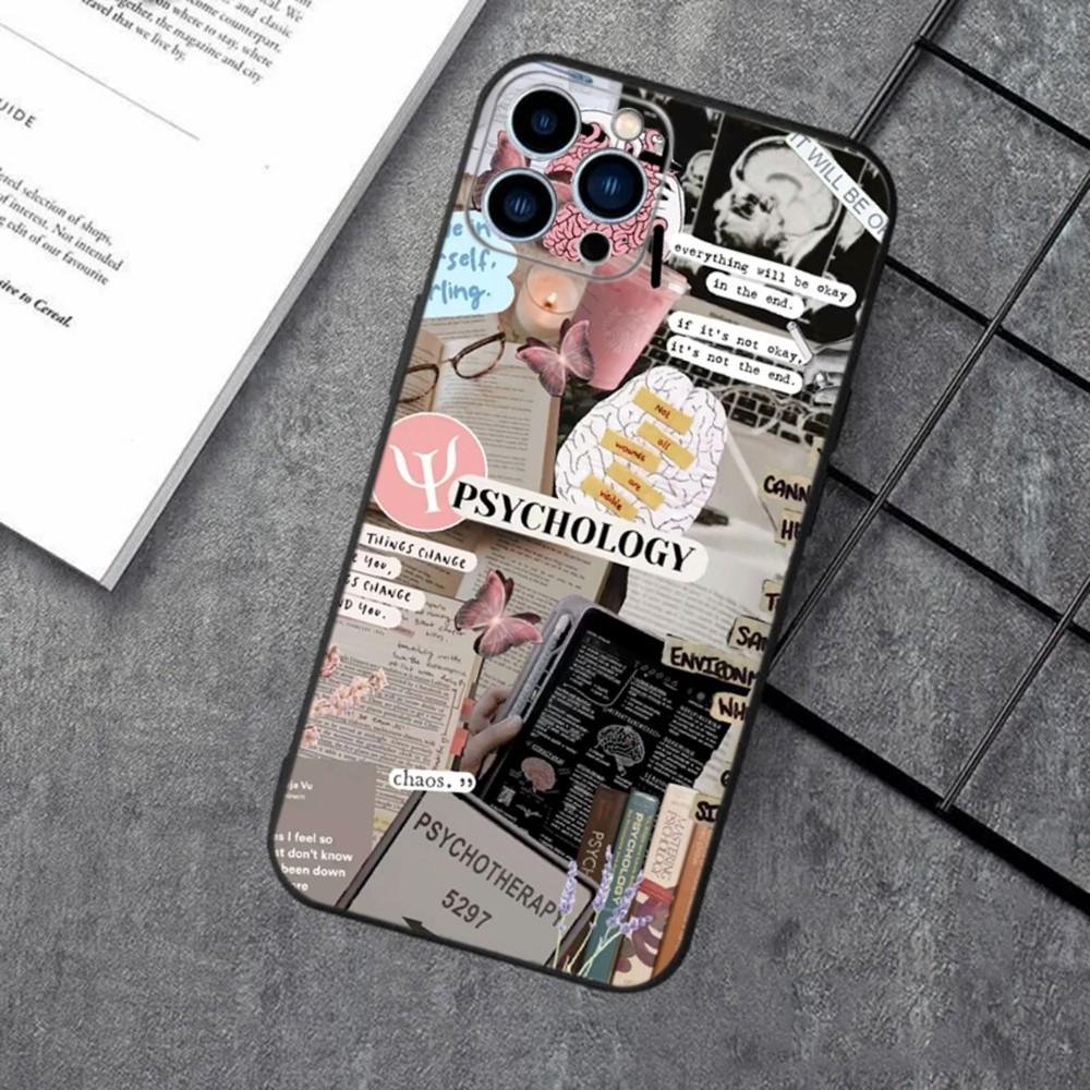 Psychologist Profession Psychology Phone Case For iPhone 16,15,14,13,12,11,XS,XR,X,8,7,Pro,Max,Plus,mini Silicone Black Cover