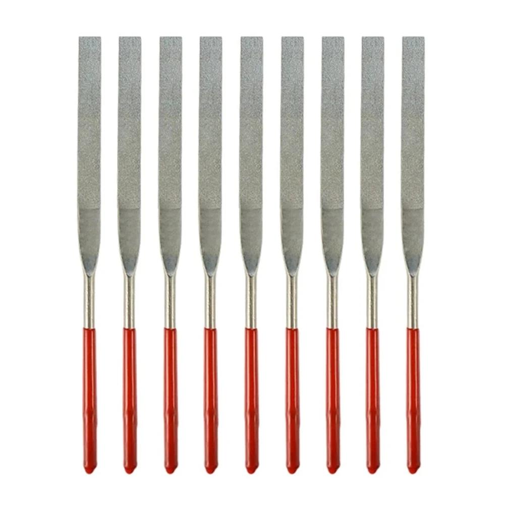Needle Files Set Mini Needle Files Room Home Indoor Grinding Red+Silver Electroplated Emery Long Service Life