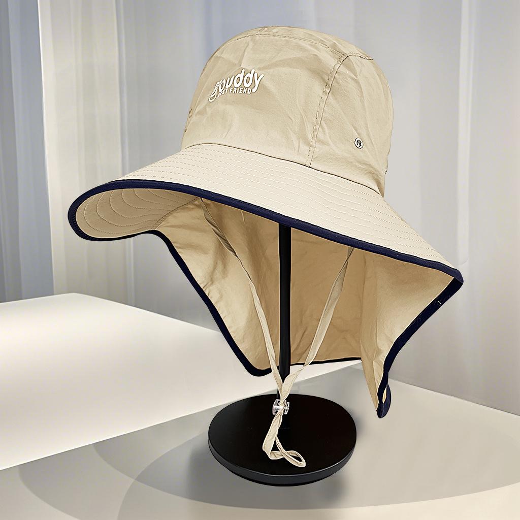 

Big brim shawl neck protection sun hat men s summer outdoor UV protection bucket hat quick-drying fishing mountaineering hat