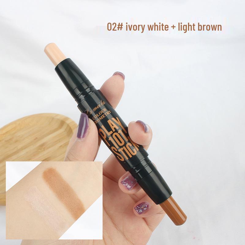 Dual-Ended Contour & Highlighter Stick: Nose, Face & Eye Brightening for Men & Women