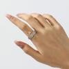 New hot-selling three-color ring, split ring, personalized micro-inlaid zircon pin ring.