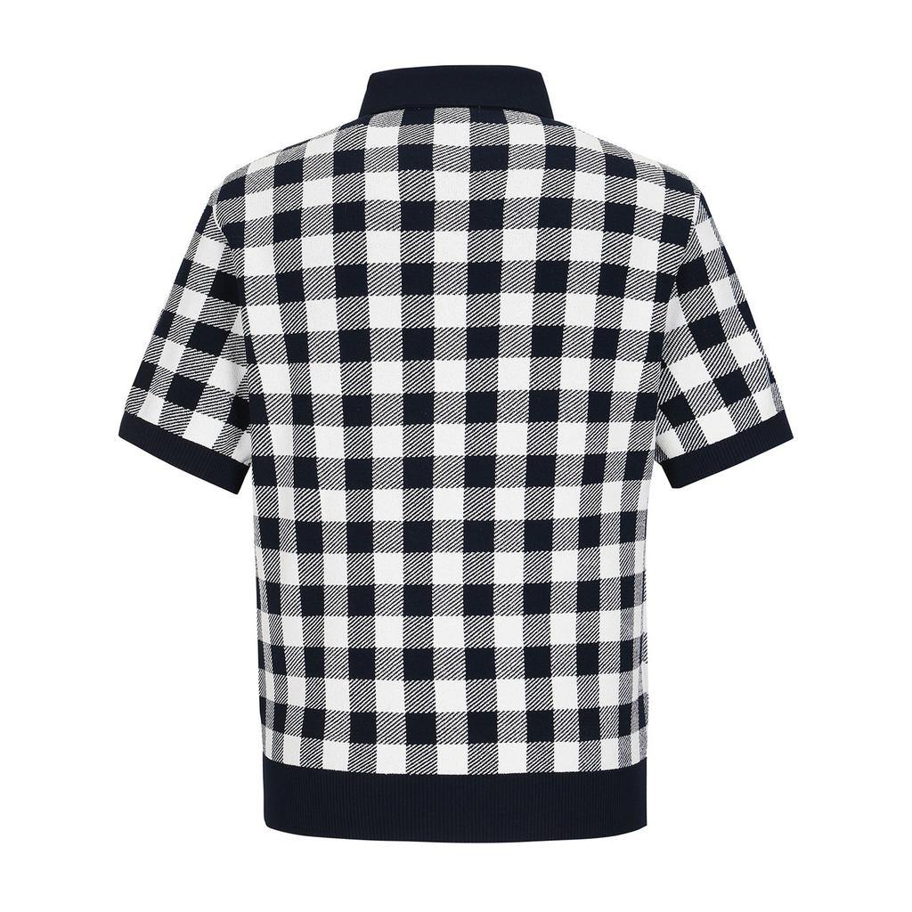 MARTINE GOLF Check Jacquard Sweater_Navy (Men)