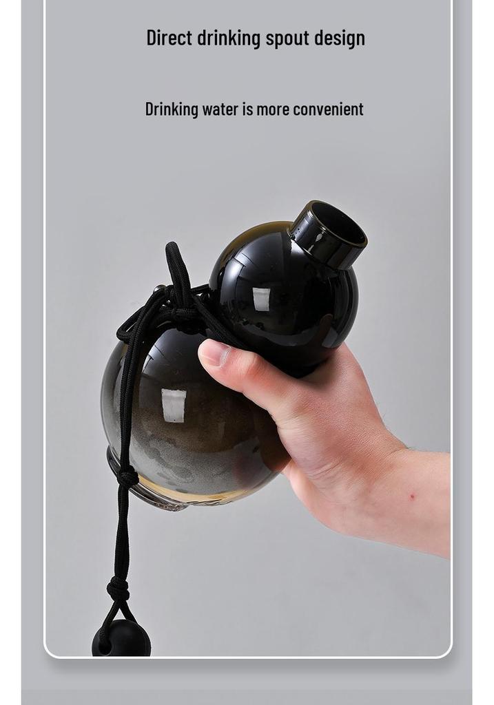 Purple Qi Sunrise Wukong Gourd Bottle - National Style Portable Water Cup
