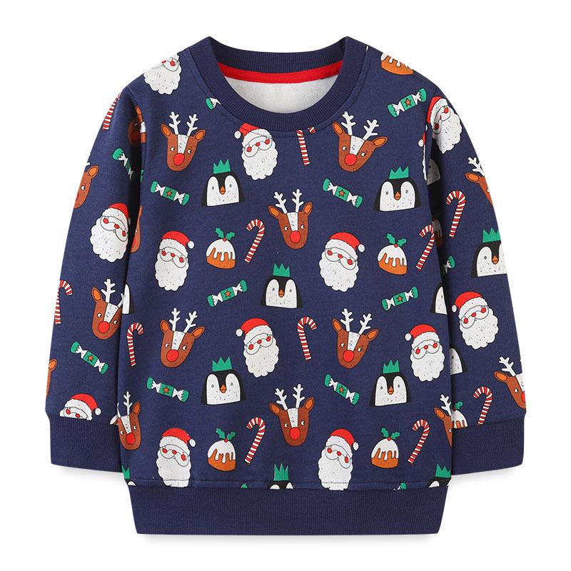 Aostabetty Kids European Style Christmas Hoodie - Autumn New Arrivals Toddler Pullover T-shirt 2Y