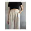 Women's Oil Green High Waist Linen Palazzo Pants