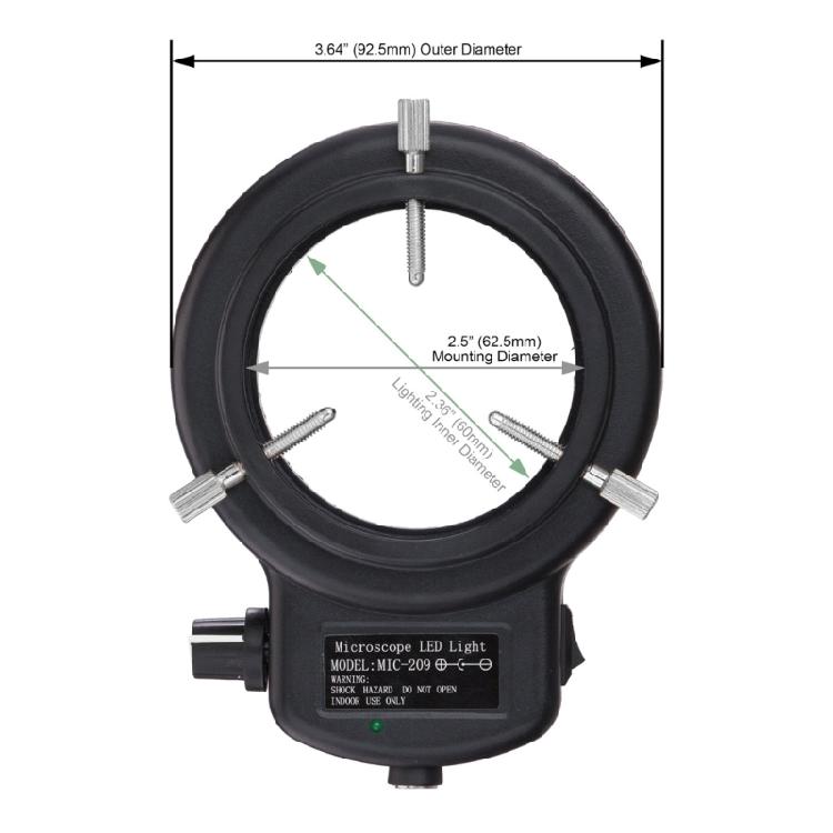 Adjustable Ring Light Illuminator Lamps EU-/US Plug 2.4in Mounting Diameter
