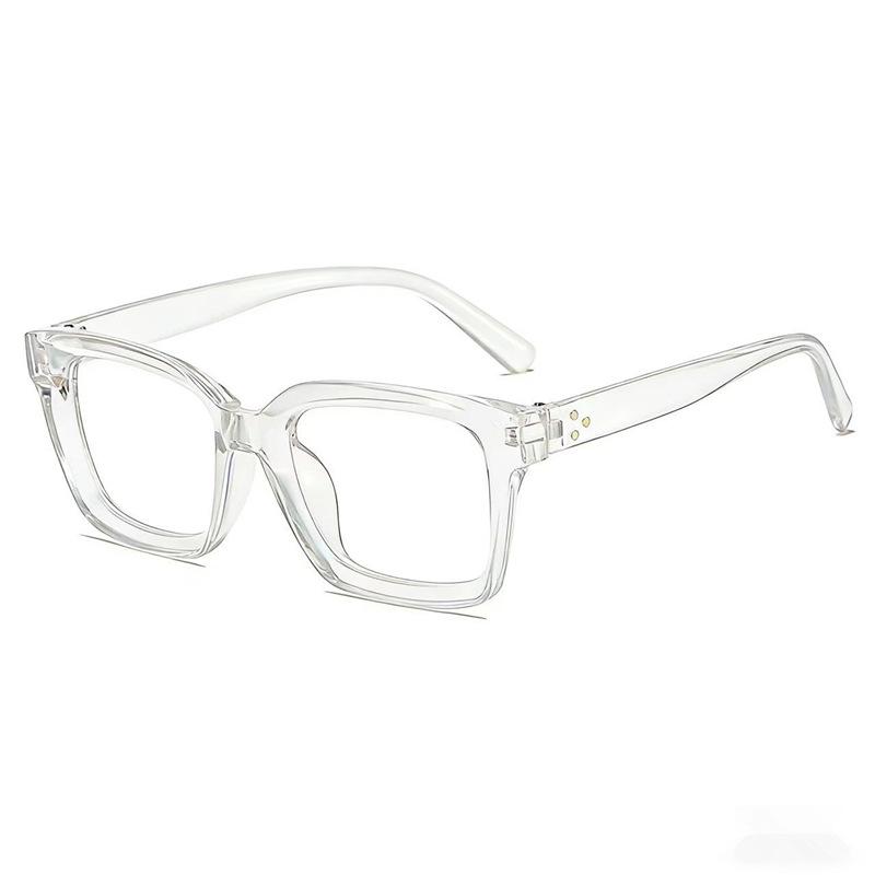 Women's Ultra-Light Tea-Colored Three-Point Prescription Glasses: Versatile, Blue Light Blocking, Large Frame, Plano, Perfect for Bare-Faced Photos.