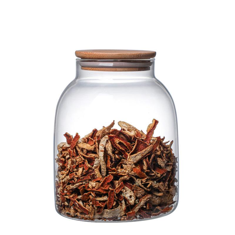 Большая стеклянная герметичная емкость для хранения Банка для мандариновой кожуры Емкость для хранения продуктов из высокоборосиликатного стекла Сухофрукты и зерновые культуры Емкость для хранения большой вместимости