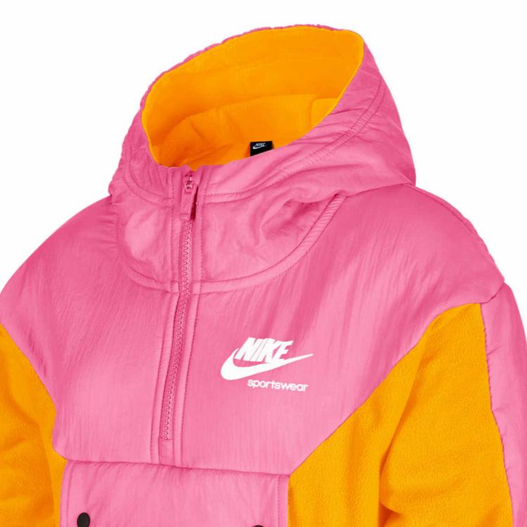 Nike Sportswear Heritage Hoodie Soft Retro Kids Hoodies Lavender University-Gold Obsidian CU8542-684