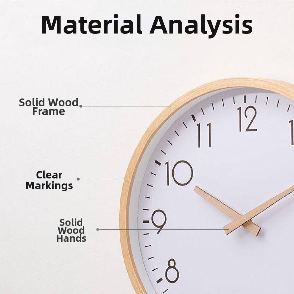 10inch Decorative Wall Clock Nordic Style Silent Scale Clock Wooden Wall Clock  Home Decoration