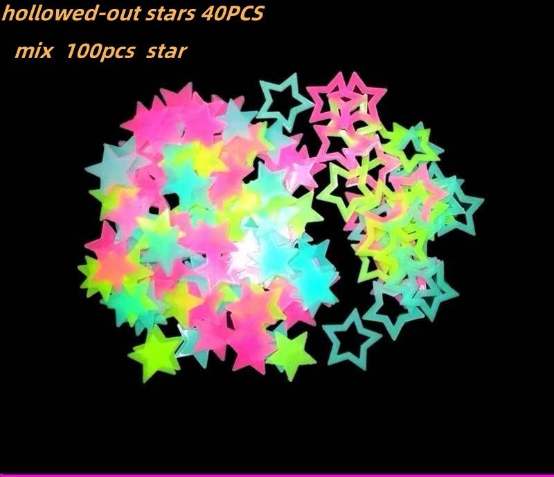 100/300 BUC Stele Luminoase în Întuneric Autocolante de Perete Fluorescente Adezive 3D Decorațiuni pentru Casă Cameră Copii Bebeluși Plafon