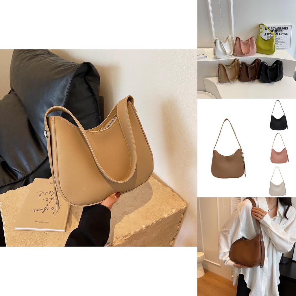 Stylish Retro Bucket Bag For Women 2023 New Fashionable Solid Color Shoulder Bag