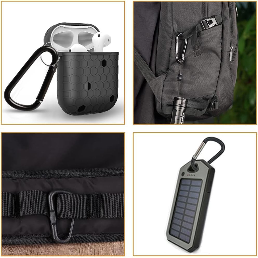 Carabiner (Aluminum Alloy/Black/6 Pack) D-shaped Carabiner Lock Spring Mini Multifunctional