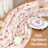 Colorful Flower Lace Tulle Runner Embroidery Daisy Floral Table Cover  for Bridal Shower