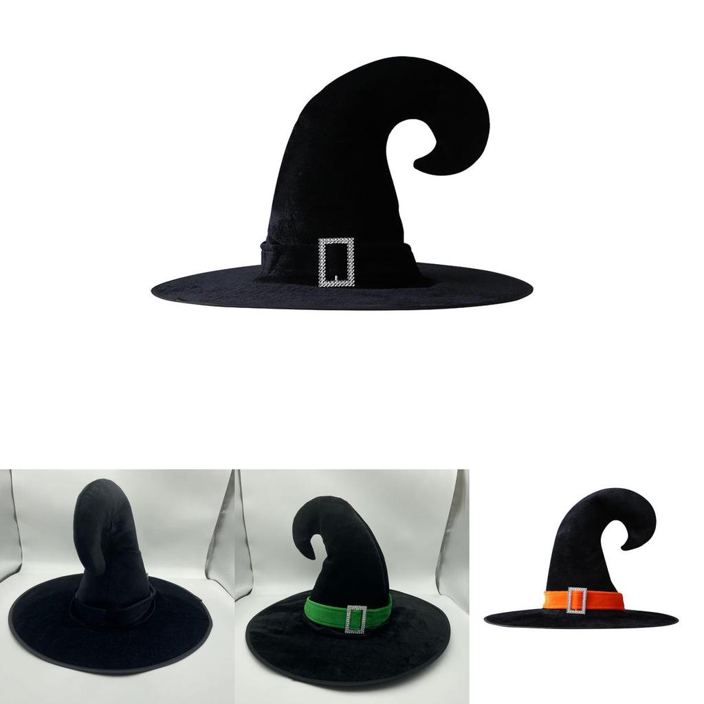 Velvet Witch Hat Red Witch Costume Accessory For Halloween Party