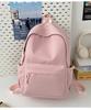 School bag letter simple Mori backpack ins style casual versatile commuter college student school bag large capacity solid color backpack
