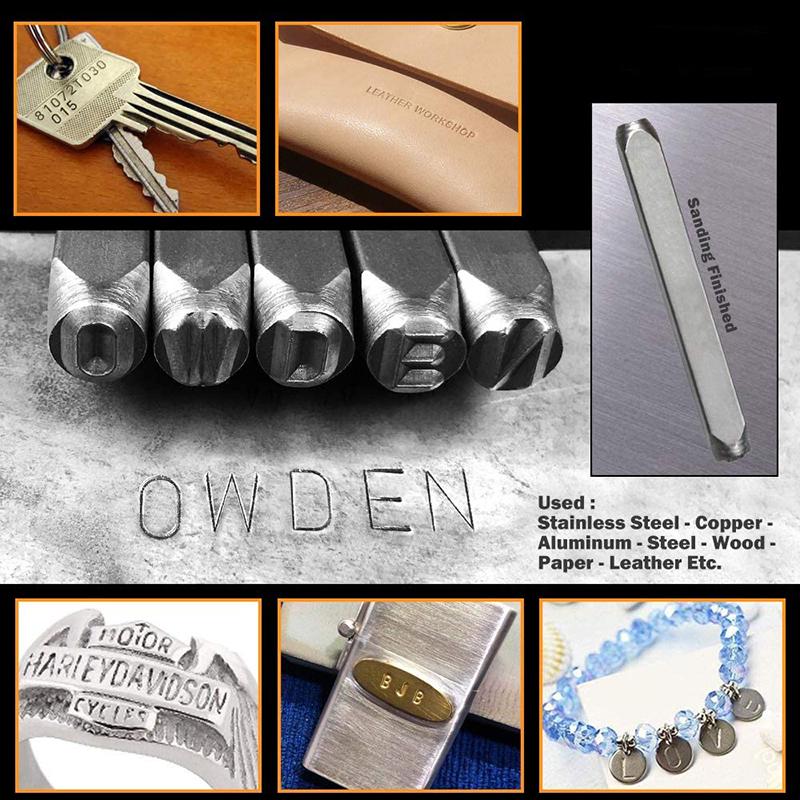 36 Pcs Stainless Steel Letter Number Alphabets Stamps Punch Set Hardened Metal Leather Craft Embossing Handmade Carving Tool Kit