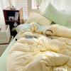 Class A Maternal And Infant Grade Solid Color Four-Piece Set Washed Cotton Double Quilt Cover Dormitory Bed Sheet 3Pcs Set Bed Hat Quilt Cover