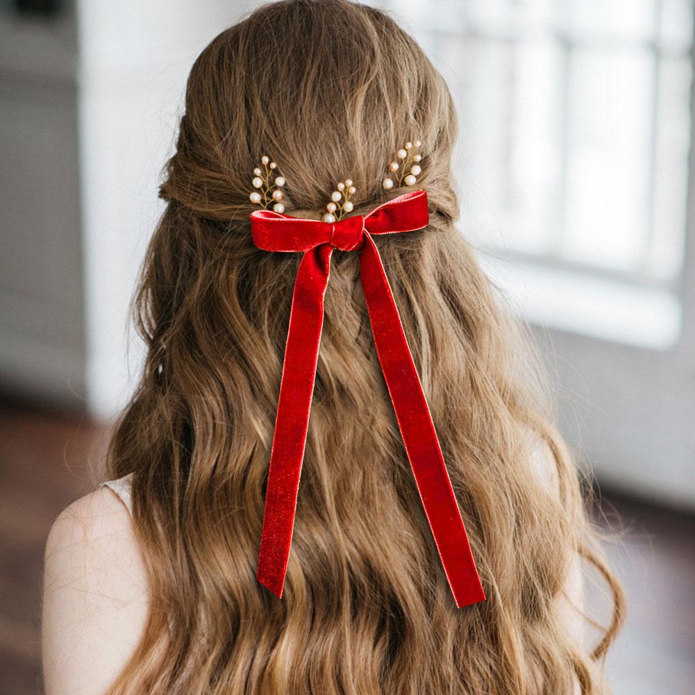 Vintage Velvet Ribbon Bow Handmade Bow Hair Decor Flocking Webbing Decor for Gift Wrapping Wreath Bow Making