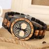 Top Brand European and American Wooden Men's Watch Fashion Casual Zebra Wood Large Dial Watch