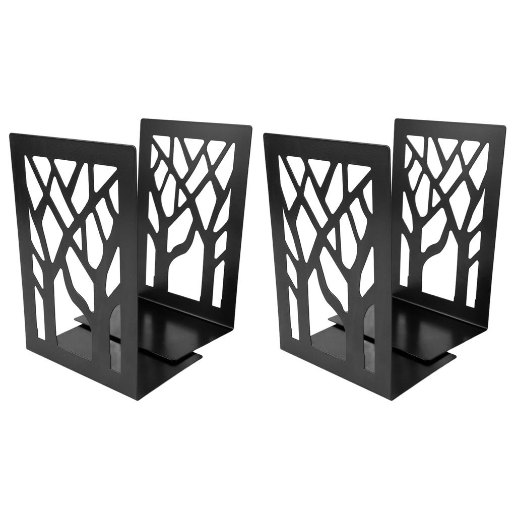 4Pcs Bookends Metal Desk Book Ends Simple Decorative Stopper Easy Storage Bracket